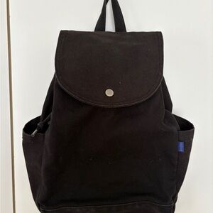 Baggu Unisex Drawstring Black Canvas Backpack
